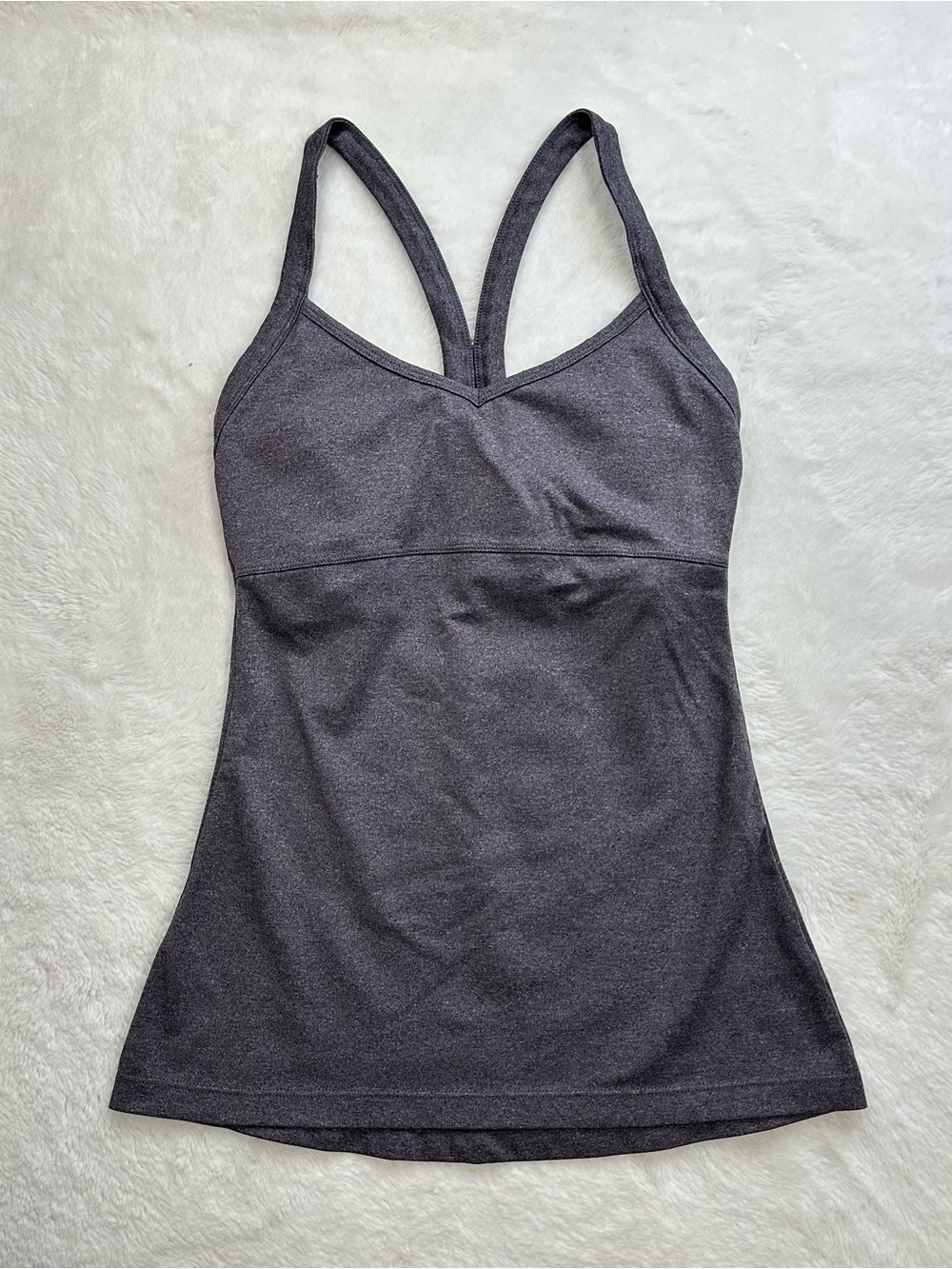 ALO Yoga Charcoal Black Racerback Tank with Built-In Bra - XXS - Picture 2 of 8